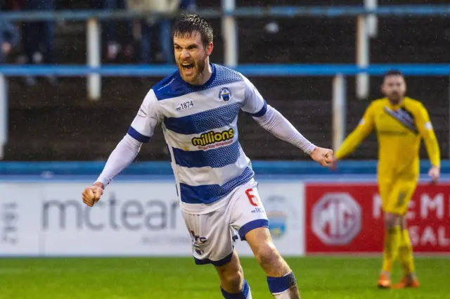 Kyle Jacobs celebrates scoring for Morton