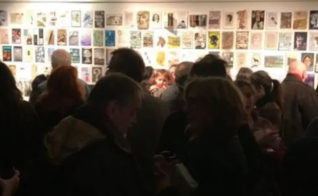 Crowd at exhibiion