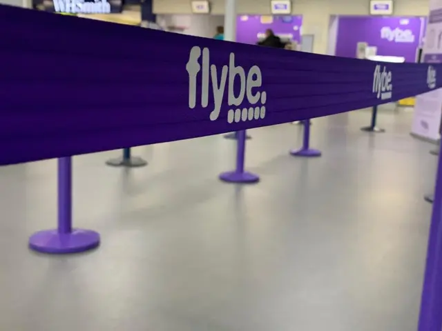 Flybe stand at Exeter aiport