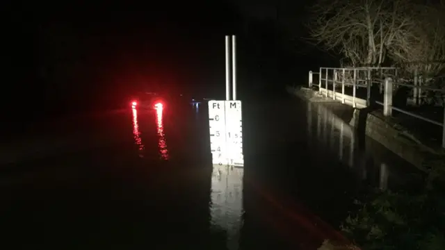 Water levels at ford on Watery Gate Lane