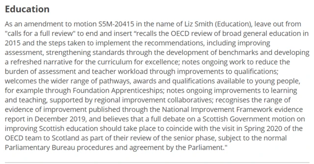 Scottish government amendment