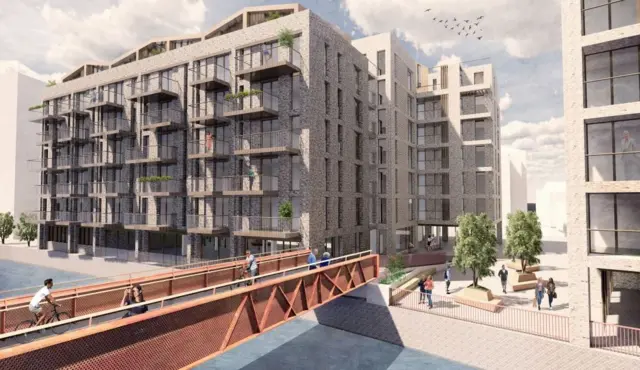 Artist impression of apartment block