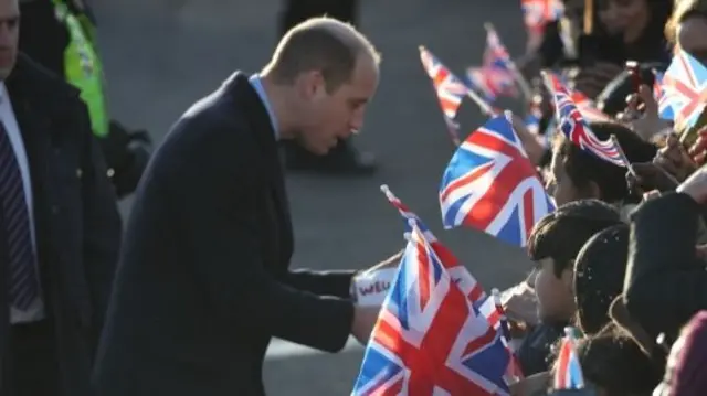 PRINCE WILLIAM GREETS CROWDS