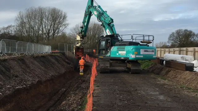 Work on flood defences