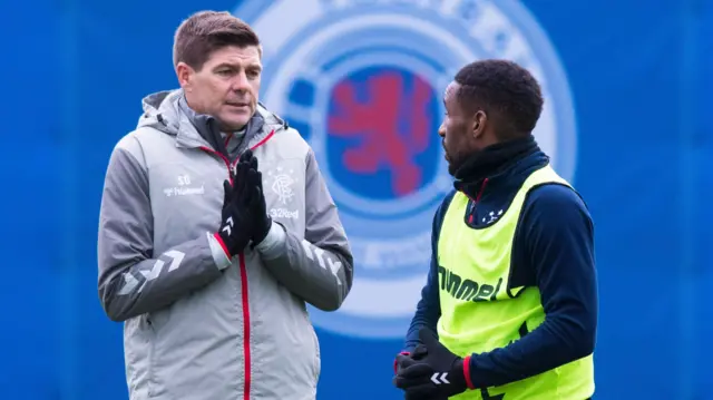 Rangers' Steven Gerrard and Jermain Defoe