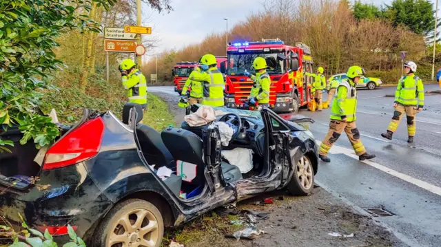 Car involved in crash