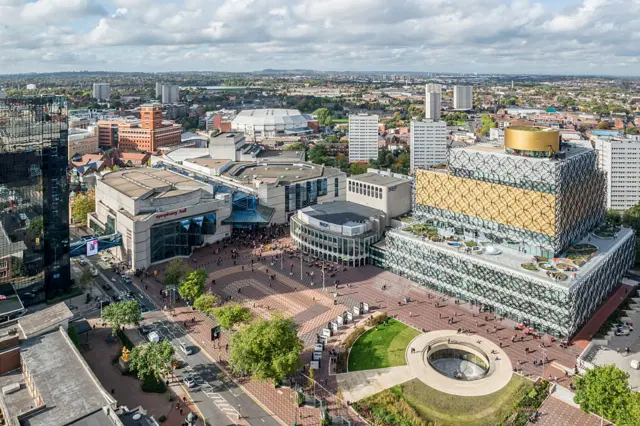 Aerial view of part of Birmingham