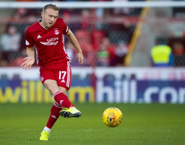 Dylan McGeouch made his first start for Aberdeen