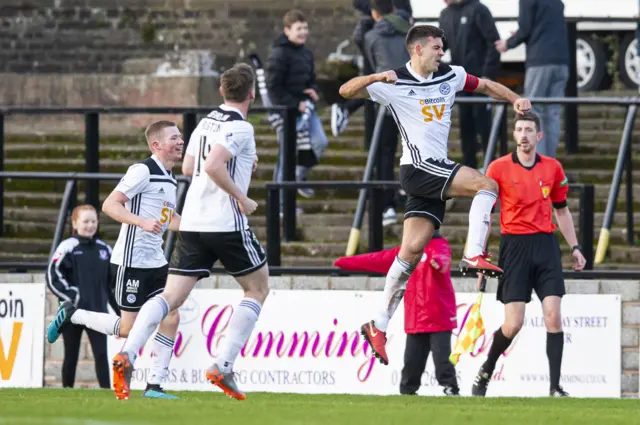 Steven Bell's header has Ayr in front against Ross County