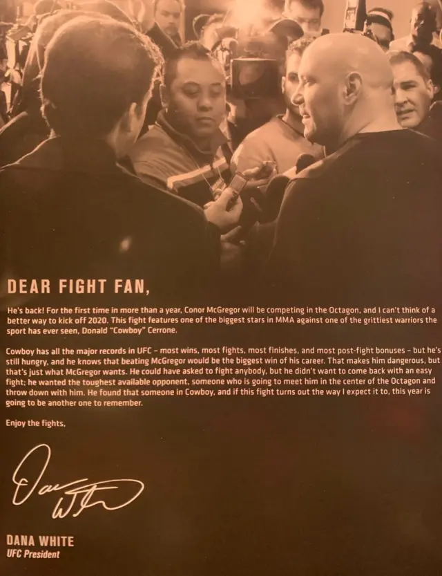 UFC 246 programme