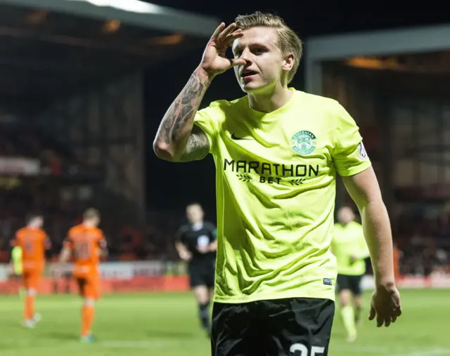 Jason Cummings scored the winner the last time Hibs were at Tannadice