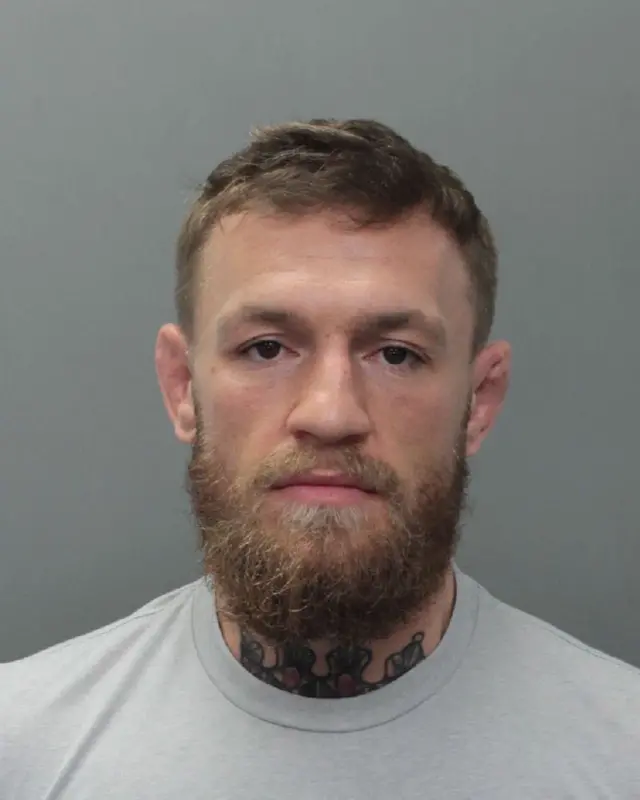 Handout photo of Conor McGregor made available by the Miami Beach Police Department