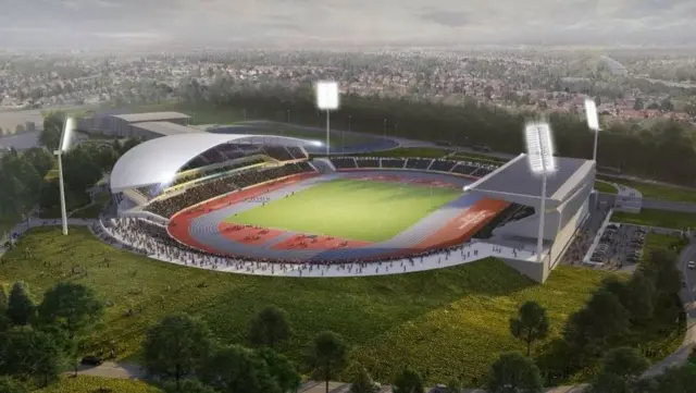 Artist's impression of stadium