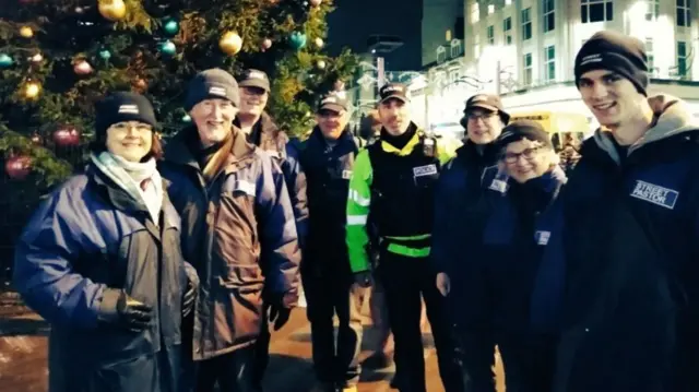 Deputy Chief Constable Rob Nixon on New Years Eve with street pastors in Leicester