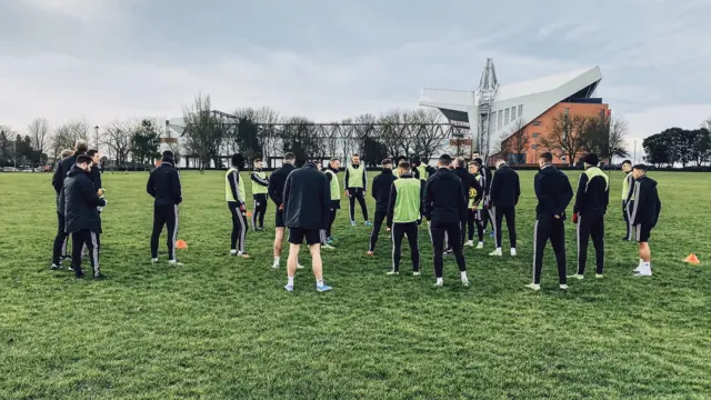 Sheffield United players in a park