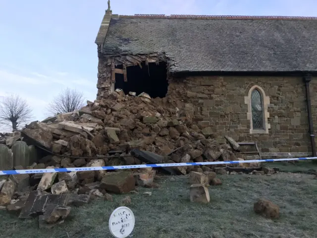 Remains of church tower