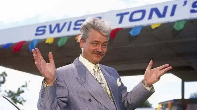 The dodgy car salesman has often featured in TV comedies and drama - here's Swiss Toni in the Fast Show