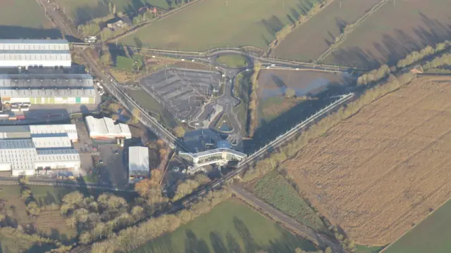 An aerial view of new station