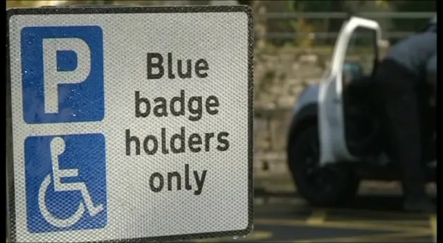 Blue badge holders only sign