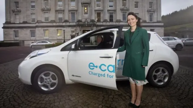 Nichola Mallon with her ministerial car