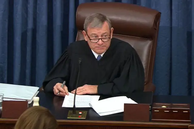 Supreme Court Chief Justice John Roberts is overseeing the historic trial