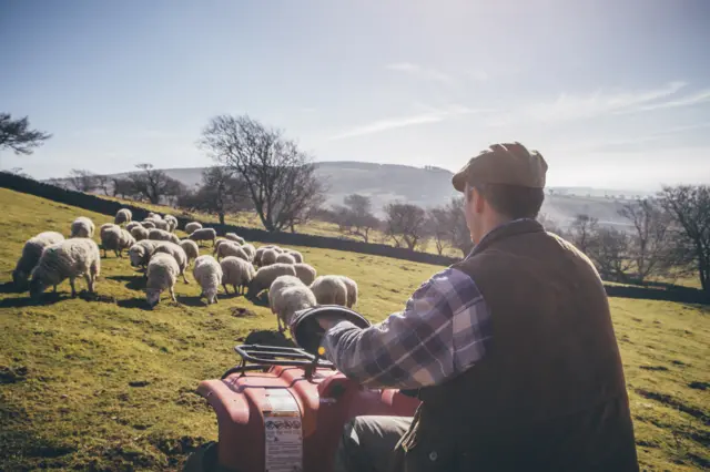 Farmer on a quad bike