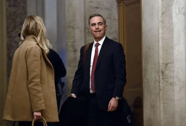 Trump's lawyer Pat Cipollone arrives on Capitol Hill