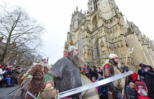 VIKINGS OUTSIDE YORK MINSTER