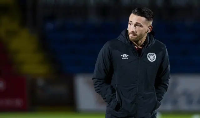 Hearts new signing Donis Avdijaj checks out the Global Energy Stadium