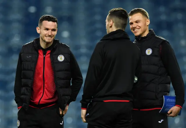 St Mirren's Paul McGinn looks relaxed at Ibrox