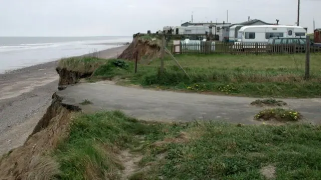 Caravans near the waters edge