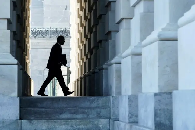 Justice Roberts seen arriving on Capitol Hill on Tuesday