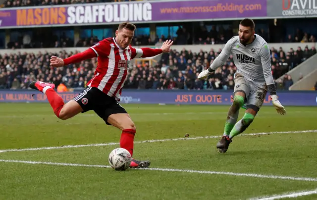 Sheffield United's Billy Sharp shoots at goal