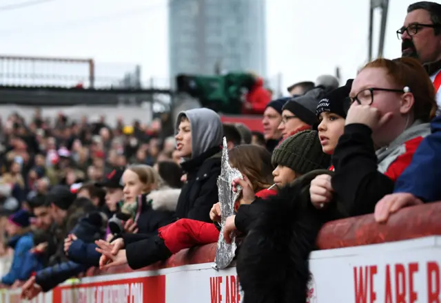 Fans inside Griffin Park