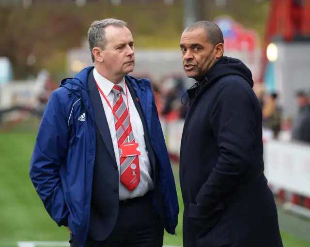 Crystal Palace academy coach Mark Bright (right) in Hamilton