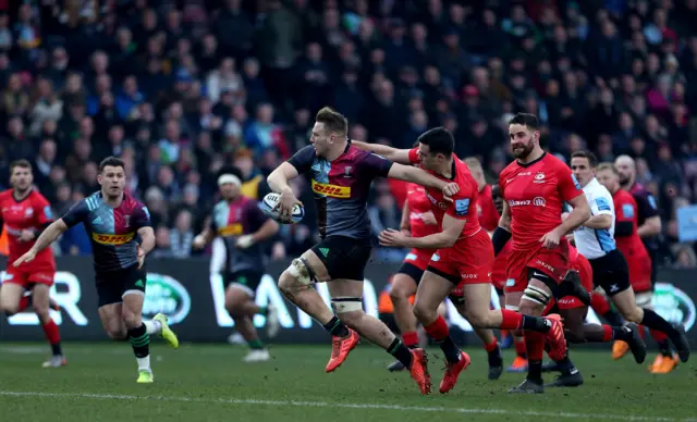 Harlequins v Saracens action