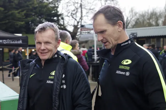 Mark McCall (l) and Dan Vickers of Saracens