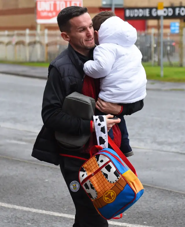 St Mirren defender Paul McGinn is on childcare duty