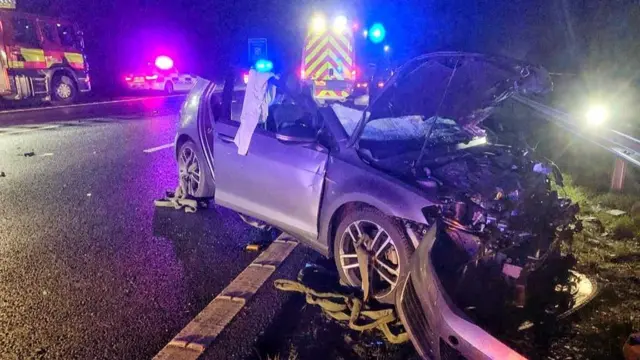 Car involved in M1 crash