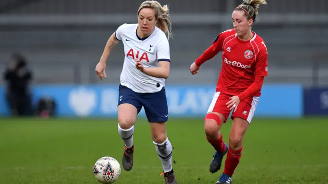 Barnsley Women's playing against Tottenham Hotspur