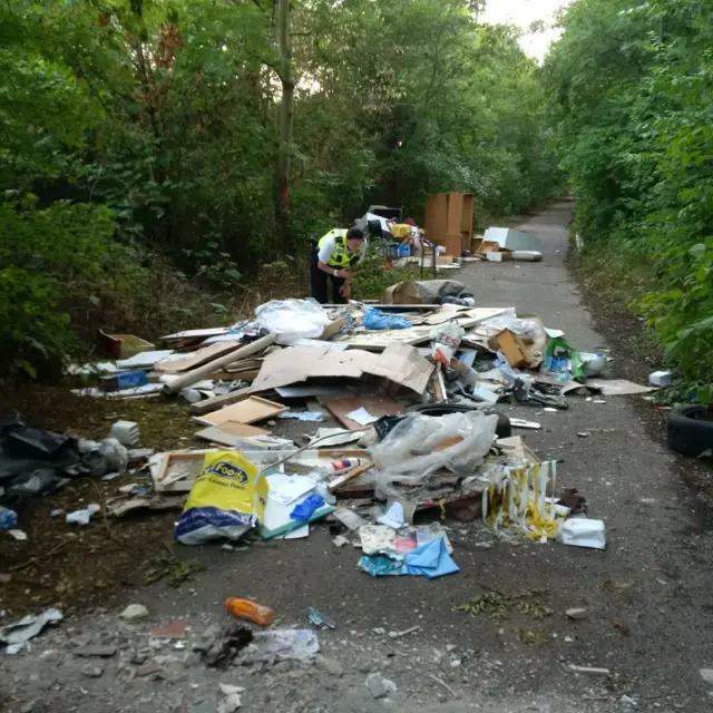 Dumped waste near Colwick Park