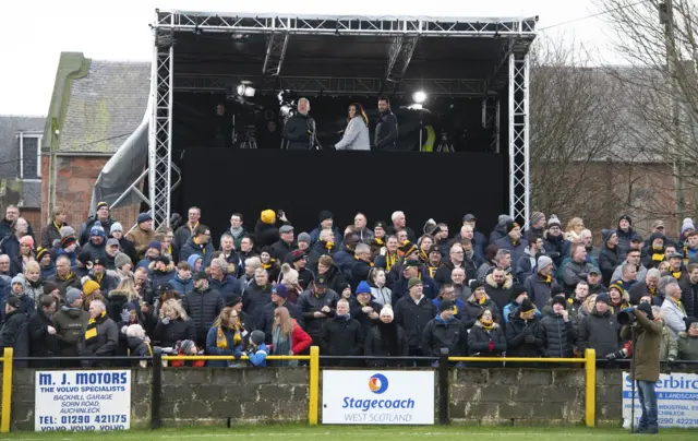 BBC cameras at Auchinleck Talbot in January 2019