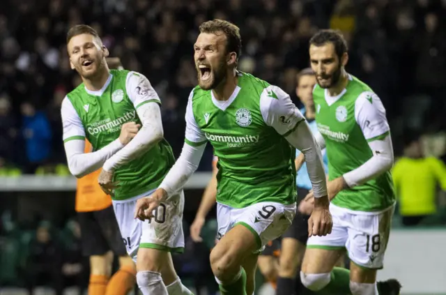 Christian Doidge was the hat-trick hero for Hibs in an entertaining match