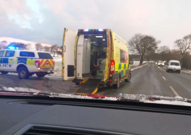 Ambulance at scene of crash