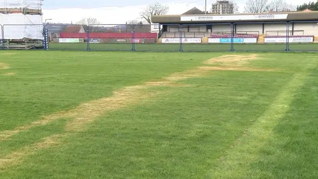 A damaged pitch