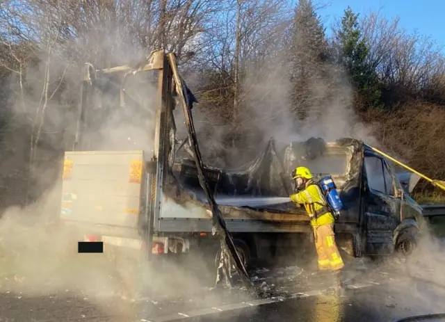 SCENE OF LORRY FIRE