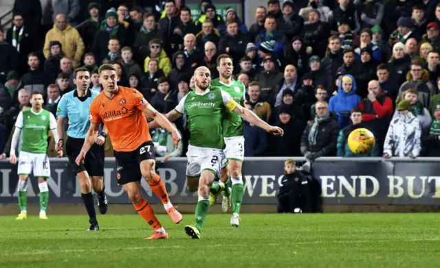 Louis Appere watches his curling strike on its way into the back of the net, via the base of the post