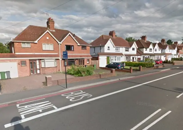 Lode Lane bus lane on the approach to Solihull town centre