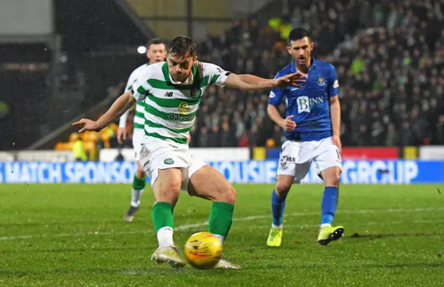 James Forrest powers in the second goal for Celtic