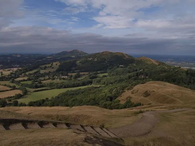 The Malvern Hills from British Camp, Herefordshire